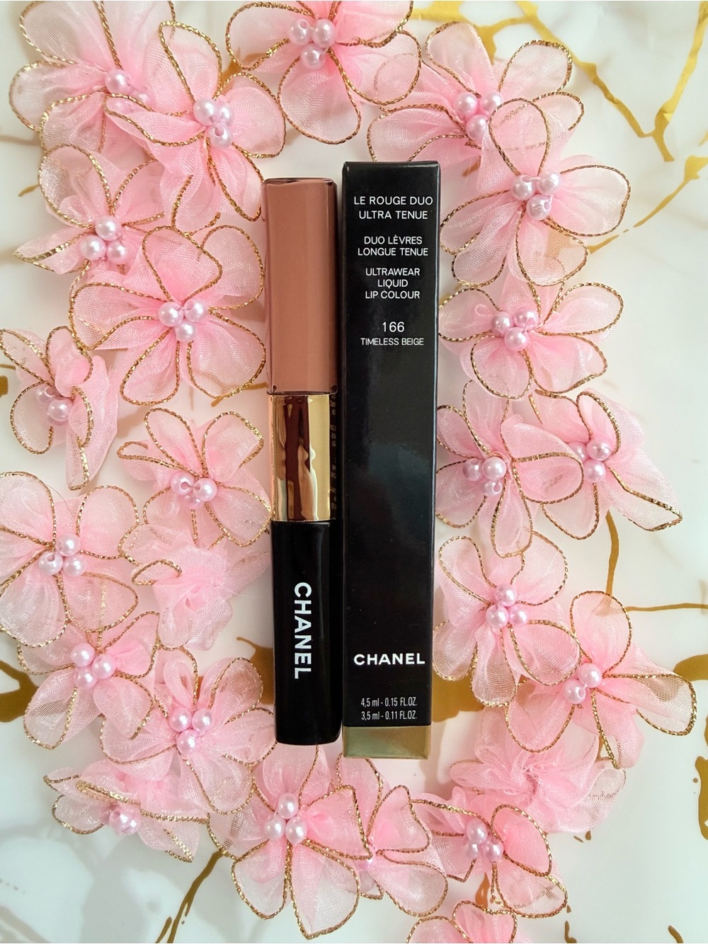 CHANEL LE ROUGE DUO COLOUR 166 TIMELESS BEIGE ULTRA TENUE LIQUID LIP GLOSS NEW